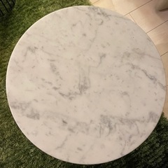 IDC Otsuka:天然石サイドテーブル(ホワイト)