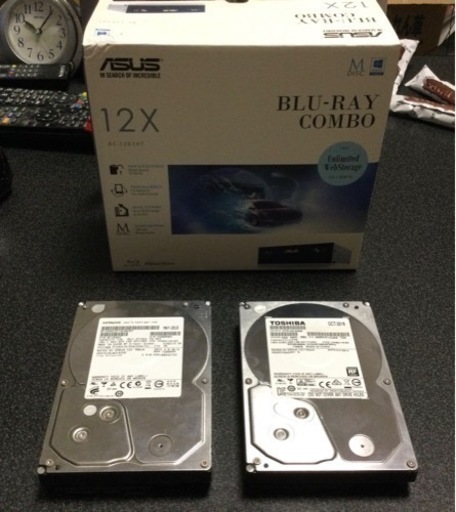 ハードディスク2個　1TB  2TB BDドライブ　セット