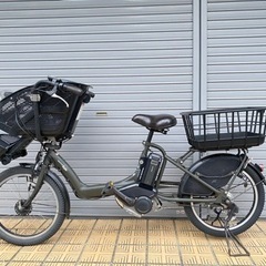 格安 ヤマハパスキッス カゴ付き 子供シートあり 電動自転車20インチ