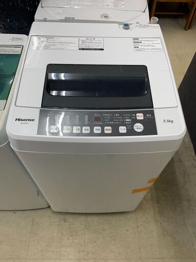 リサイクルショップどりーむ荒田店　No１１２４１　洗濯機　ハイセンス　５．５Kg　中古　激安　２０１６年製　動作確認Ok