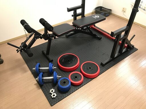 節約 ベンチプレス、ダンベルセット、トレーニングベンチ一式、引っ越しの為売りたいです。