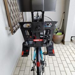 自転車２６インチ　子供乗せ付き　　ライトブルー