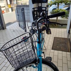 自転車２６インチ　子供乗せ付き　　ライトブルー