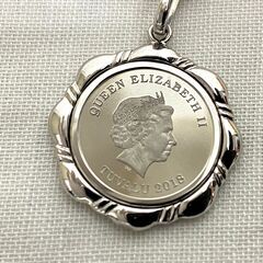 CHANEL ペンダント・チャーム　ネックレス　3.5g 極美品】Pt9995/Pt850 コインペンダント トップ ツバルホース 1/10oz