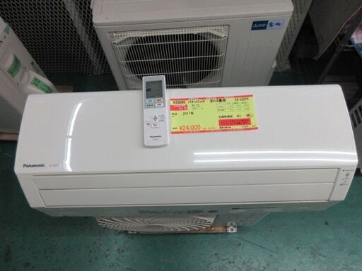 【半額】 K03085　パナソニック　中古エアコン　主に6畳用　冷2.2kw ／ 暖2.2kw エアコン