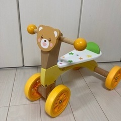 木製　四輪車　乗用玩具　くまさんゴーライド