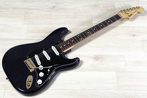 【苫小牧バナナ】Fender Japan Stratocaster ST-456 改 Eシリアル S-S-S シースルーブラック ゴールドパーツ 現品限り