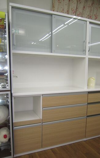 R074 高級 松田家具 キッチンボード、食器棚、幅117cm 美品