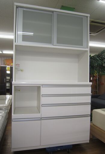 R058 高級 松田家具 キッチンボード、食器棚、幅117cm 美品