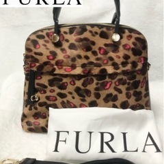 FURLA フルラ　ヒョウ柄　ショルダー ハンドバッグ 2way...