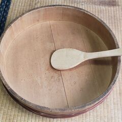 木製寿司桶（しゃもじ付）