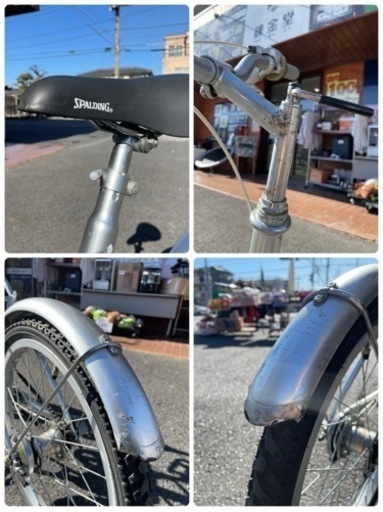 【SPALDING】  折り畳み 内3速 20インチ シルバー色 中古自転車