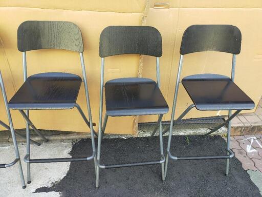 IKEAイケア バーチェア 5脚セット 背もたれ付き折りたたみ式チェア