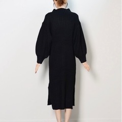 ニットワンピース 黒 ブラック - 服/ファッション