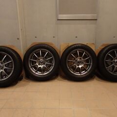 【引取り限定】アルミホイール付きスタッドレスタイヤ（ﾌﾞﾘﾁﾞｽﾄﾝ　ﾌﾞﾘｻﾞｯｸ VRX2 155/65/R14）