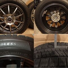 【引取り限定】アルミホイール付きスタッドレスタイヤ（ﾌﾞﾘﾁﾞｽﾄﾝ　ﾌﾞﾘｻﾞｯｸ VRX2 155/65/R14）