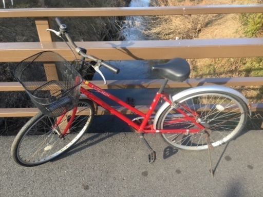 値下げ(chariyoshy 出品)26インチ　自転車　赤