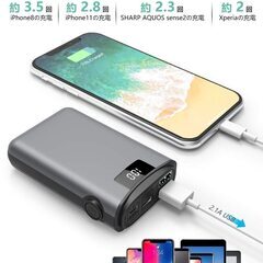 モバイルバッテリー 軽量 小型 薄型 10000mAh 大容量 