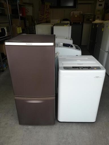 セット98⭐配送と設置は無料サービス⭐パナソニック冷蔵庫138L＋パナソニック洗濯機5kg