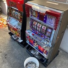 パチスロ 実機 2台 実働 どんちゃん 浪花桜吹雪 メダル付き