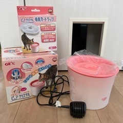 ピュアクリスタル 猫用品 水飲み エサ箱 お食事関連