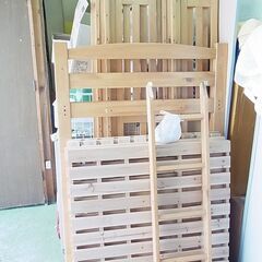 NITORI　ニトリ　木製2段ベッド　スノコ床板　はしご付き　2...