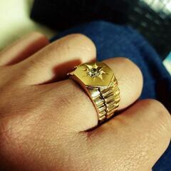 本物 K18 ダイヤモンド付 0.37カラット 指輪 27号 約13.5g