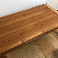 【受け渡し決定済み】ダイニングテーブル スライド伸長式 天然木製