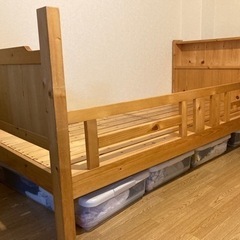 シングルベッド　2/25まで　木製　すのこ　分解可　持ち運び便利　無料