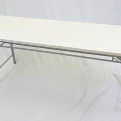 【ジャンク品】折りたたみテーブル　幅180　側面板の浮き　240J