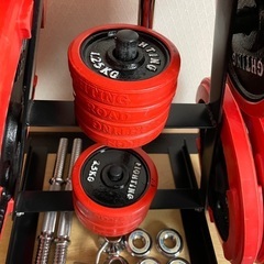 【取り引き決まりました】IROTEC (アイロテック) バーベル、ラバー付プレート、ファイティングロード ラバー付きプレート