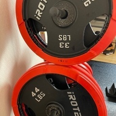 【取り引き決まりました】IROTEC (アイロテック) バーベル、ラバー付プレート、ファイティングロード ラバー付きプレート