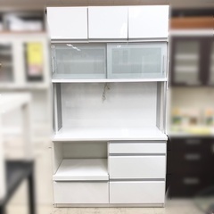 J813 松田家具 食器棚 レンジボード リーガレンジ 大川家具 ブランド IDC大塚家具取扱 1108×485×2006 クリーニング済み