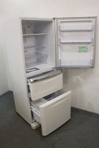 三菱 3ドア冷凍冷蔵庫 自動製氷 335L MR-C34E-W パールホワイト 2019年製