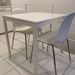 IKEA ヴァングスタ 伸長式テーブルとレイフアルネ椅子2脚