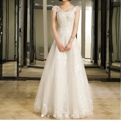 【ネット決済】Aラインドレス　花嫁　ロングドレス　結婚式　ウェディング