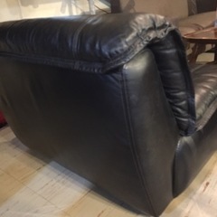 JF3537 インテリアセンター カンディハウス ヴィンテージソファ 本革 ブラック 旭川家具