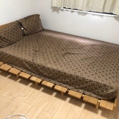 ★送料無料★ダブルサイズのベッド★フレームとマットレスセット★