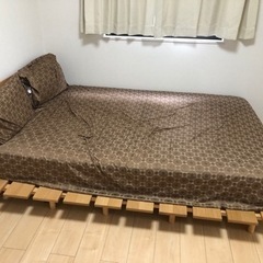 ★送料無料★ダブルサイズのベッド★フレームとマットレスセット★