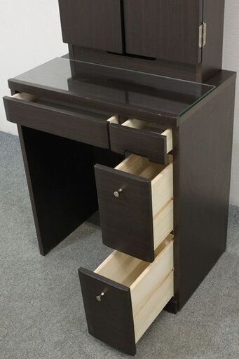 ニトリ ドレッサー クレール 化粧台 三面鏡 スツール ダークブラウン