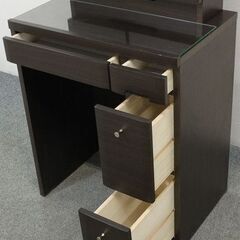 ニトリ ドレッサー クレール 化粧台 三面鏡 スツール ダークブラウン 