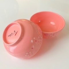 アニエスベー汁椀☆プラスチック花柄ピンク