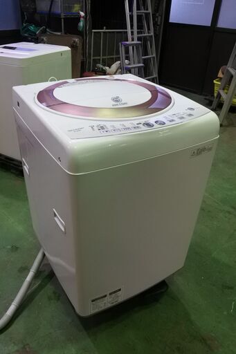 SHARP 14年式 ES-GE80L-P 8kg洗い 4kg簡易乾燥機能 ファミリータイプ 洗濯機 エリア格安配達 2*9