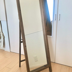 木製　スタンドミラー　姿見　鏡　インダストリアル　ナチュラル