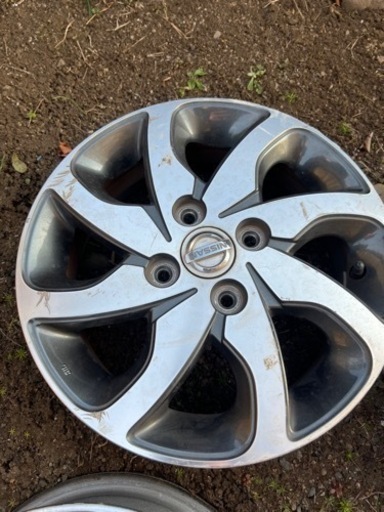 スズキパレット美品 純正アルミ＆バリタイヤ SUZUKI (スズキ) PALETTE (パレット) 純正 14×4.5J(+50)PCD100