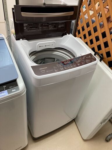 ブラウンのキレイなハイセンス８ｋｇ洗濯機！