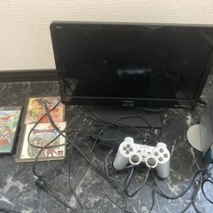 19型テレビ&PS2一式（75000番）動作確認済み/ソフト&メ...