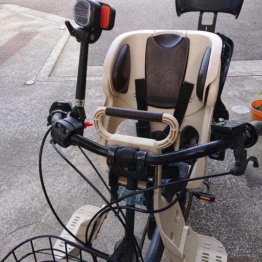 自転車の子ども乗せ(前) と かさキャッチ(さすべえ)