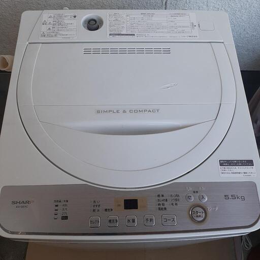 シャープ　電気洗濯機　5.5kg　2019年式