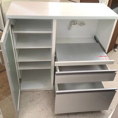 高橋木工所 SUNNY Takahashi Works レンジボード ロータイプ WH エトワール 100カウンター 1014【ユーズドユーズ名古屋天白店】 J1526 ☆TAKAHASHI 高橋木工所 レンジボード モイス ソフトクローズ機能付き